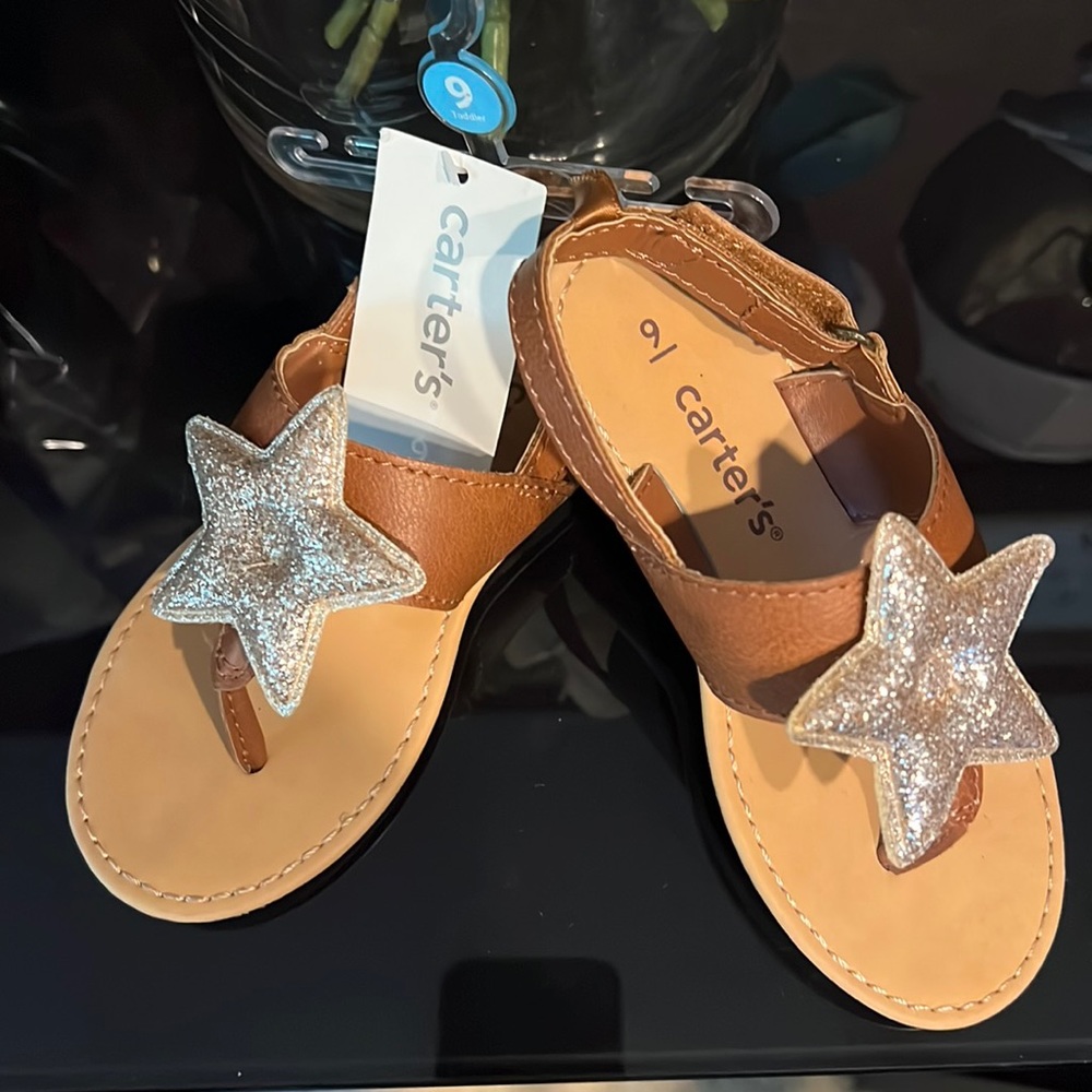 Carter’s Brown Star-Accent Juliet Sandals Sizes Size 5,9